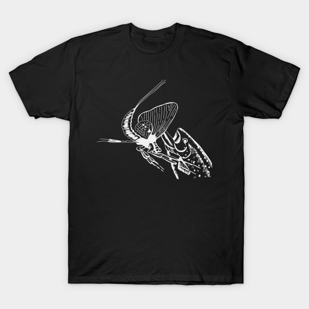 Fly Fishing Drawing Fish Angler Fisher Gifts T-Shirt by Foxxy Merch